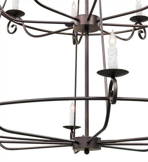 Meyda Lighting Estrella 60" 24-Light 3-Tier Mahogany Bronze Chandelier With White Faux Candlelight