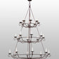 Meyda Lighting Estrella 60" 24-Light 3-Tier Mahogany Bronze Chandelier With White Faux Candlelight