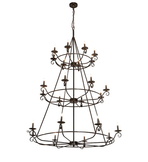 Meyda Lighting Estrella 60" 24-Light 3-Tier Timeless Bronze Chandelier