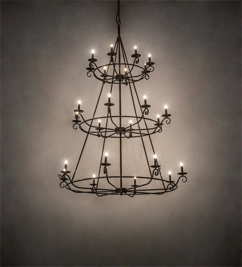 Meyda Lighting Estrella 60" 24-Light 3-Tier Timeless Bronze Chandelier