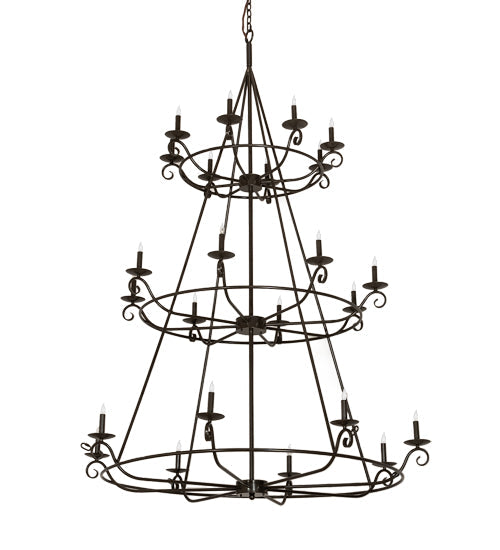 Meyda Lighting Estrella 60" 24-Light 3-Tier Timeless Bronze Chandelier