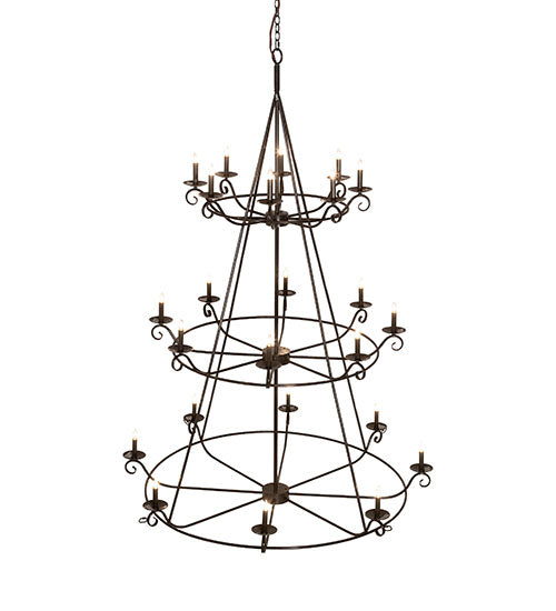 Meyda Lighting Estrella 60" 24-Light 3-Tier Timeless Bronze Chandelier