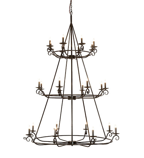 Meyda Lighting Estrella 60" 24-Light 3-Tier Timeless Bronze Chandelier