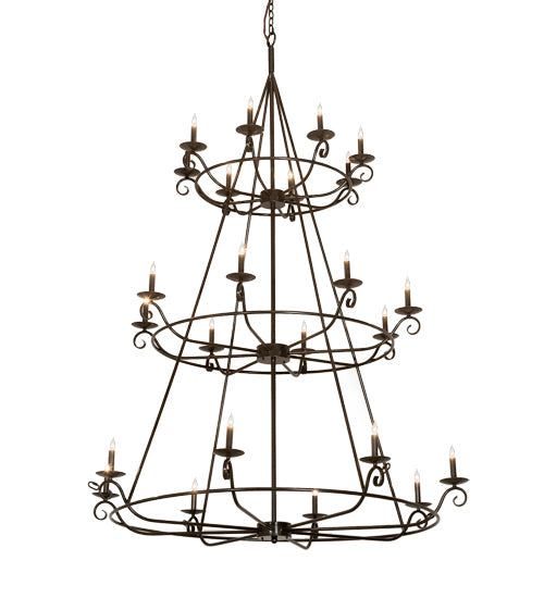 Meyda Lighting Estrella 60" 24-Light 3-Tier Timeless Bronze Chandelier