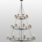 Meyda Lighting Estrella 60" 24-Light Antique Iron Gate Chandelier With Amber Faux Candlelight