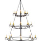 Meyda Lighting Estrella 60" 24-Light Antique Iron Gate Chandelier With Amber Faux Candlelight