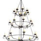 Meyda Lighting Estrella 60" 24-Light Antique Iron Gate Chandelier With Amber Faux Candlelight