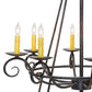 Meyda Lighting Estrella 60" 24-Light Antique Iron Gate Chandelier With Amber Faux Candlelight