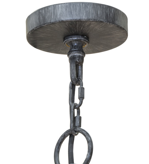 Meyda Lighting Estrella 60" 24-Light Antique Iron Gate Chandelier With Amber Faux Candlelight