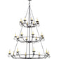 Meyda Lighting Estrella 60" 24-Light Antique Iron Gate Chandelier With Amber Faux Candlelight