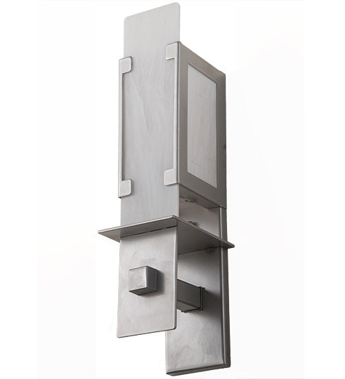 Meyda Lighting Estructura 4" Nickel Wall Sconce With Whitestone Idalight Shade Glass