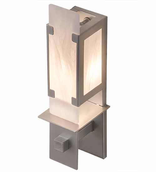 Meyda Lighting Estructura 4" Nickel Wall Sconce With Whitestone Idalight Shade Glass