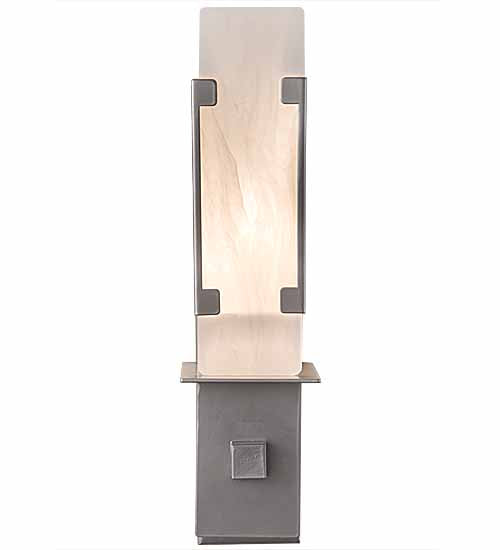 Meyda Lighting Estructura 4" Nickel Wall Sconce With Whitestone Idalight Shade Glass