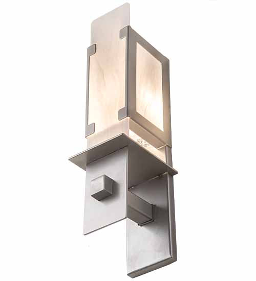 Meyda Lighting Estructura 4" Nickel Wall Sconce With Whitestone Idalight Shade Glass