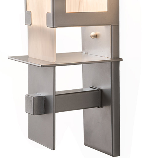 Meyda Lighting Estructura 4" Nickel Wall Sconce With Whitestone Idalight Shade Glass