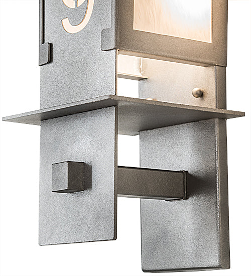 Meyda Lighting Estructura 7" 2-Light Pewter Personalized Wall Sconce With Whitestone Idalight Shade