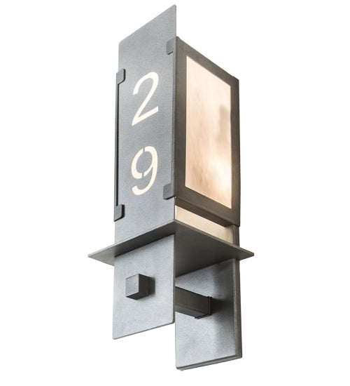 Meyda Lighting Estructura 7" 2-Light Pewter Personalized Wall Sconce With Whitestone Idalight Shade
