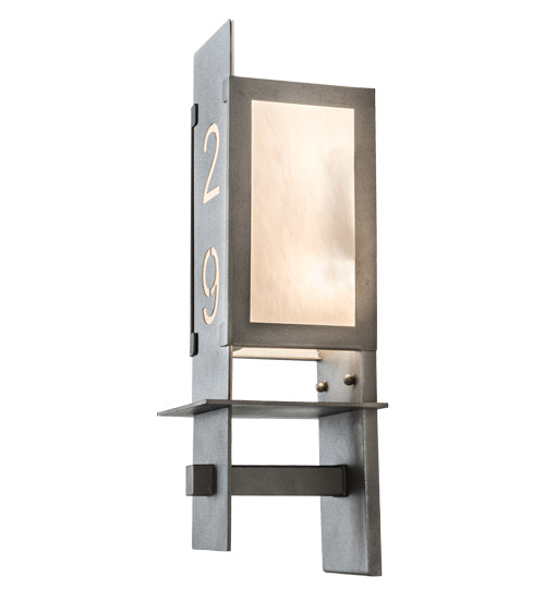 Meyda Lighting Estructura 7" 2-Light Pewter Personalized Wall Sconce With Whitestone Idalight Shade