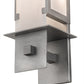 Meyda Lighting Estructura 7" 2-Light Pewter Wall Sconce With Whitestone Idalight Shade Glass