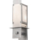 Meyda Lighting Estructura 7" 2-Light Pewter Wall Sconce With Whitestone Idalight Shade Glass