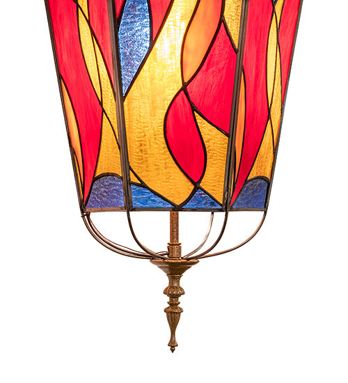 Meyda Lighting Eternal Light 12" Gold Wall Sconce With Multi-Colored Stained Shade Glass