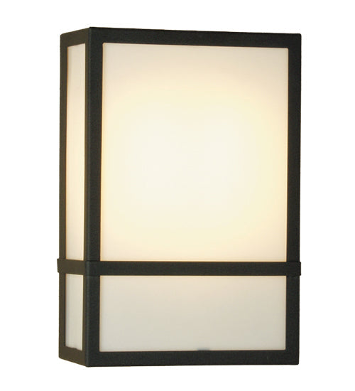 Meyda Lighting Ethan 8" 2-Light Antique Iron Gate Wall Sconce With Statuario Idalight Shade