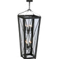 Meyda Lighting Eures 26" 8-Light Antique Irongate Pendant Light With Clear Crystal Idalight Shade Glass