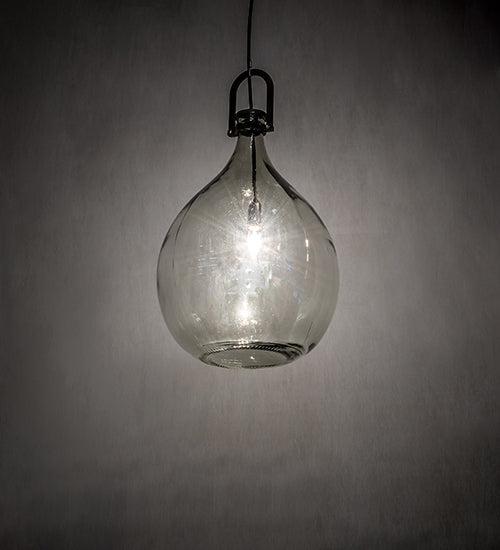 Meyda Lighting Euri Tanta 14" Black Chrome Pendant Light With Clear Shade Glass