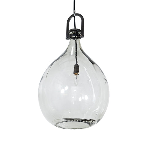 Meyda Lighting Euri Tanta 14" Black Chrome Pendant Light With Clear Shade Glass
