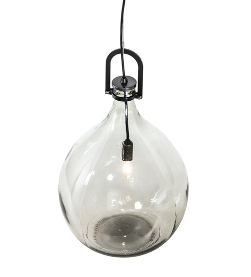 Meyda Lighting Euri Tanta 14" Black Chrome Pendant Light With Clear Shade Glass