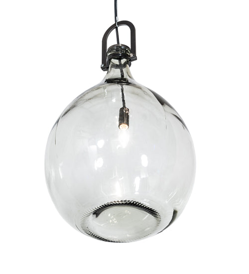 Meyda Lighting Euri Tanta 14" Black Chrome Pendant Light With Clear Shade Glass