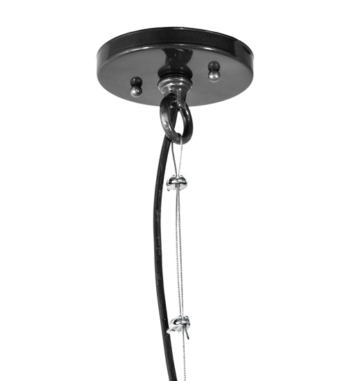 Meyda Lighting Euri Tanta 14" Black Chrome Pendant Light With Clear Shade Glass