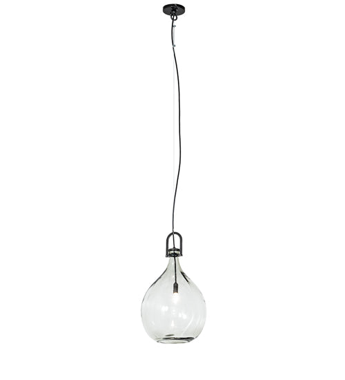 Meyda Lighting Euri Tanta 14" Black Chrome Pendant Light With Clear Shade Glass