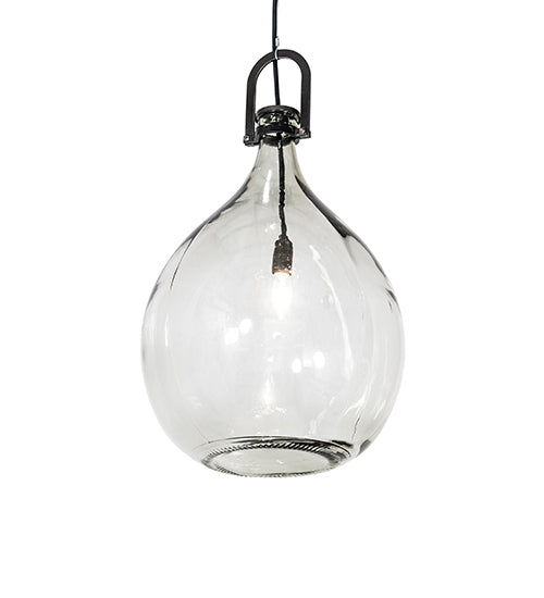 Meyda Lighting Euri Tanta 14" Black Chrome Pendant Light With Clear Shade Glass