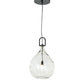 Meyda Lighting Euri Tanta 15" Mirror Black Pendant Light With Clear Shade Glass