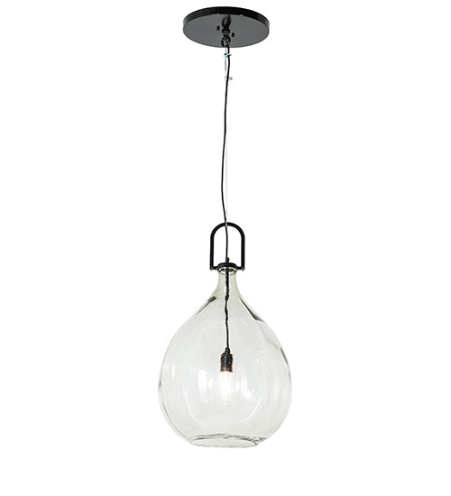 Meyda Lighting Euri Tanta 15" Mirror Black Pendant Light With Clear Shade Glass