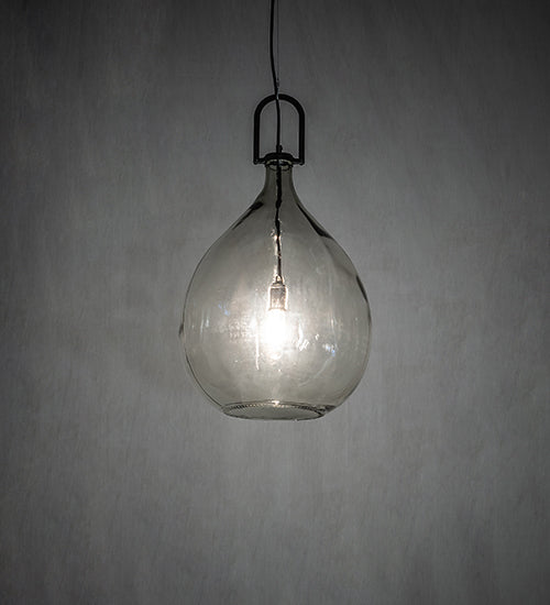 Meyda Lighting Euri Tanta 15" Mirror Black Pendant Light With Clear Shade Glass