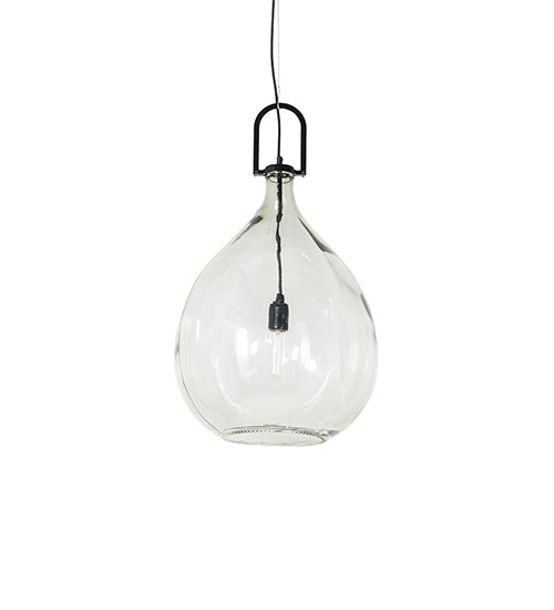 Meyda Lighting Euri Tanta 15" Mirror Black Pendant Light With Clear Shade Glass