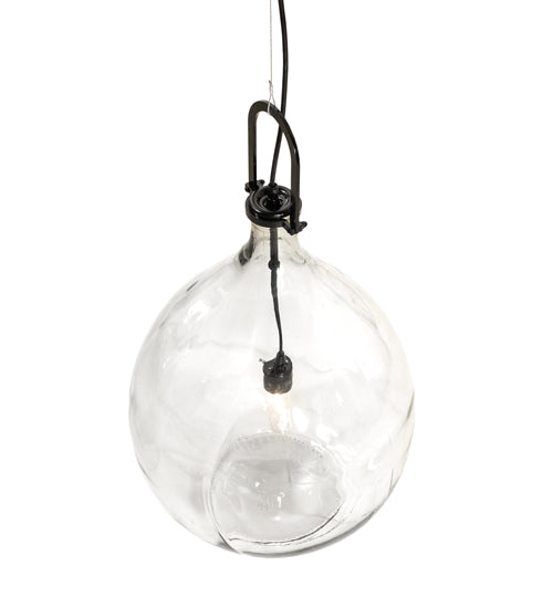 Meyda Lighting Euri Tanta 15" Mirror Black Pendant Light With Clear Shade Glass