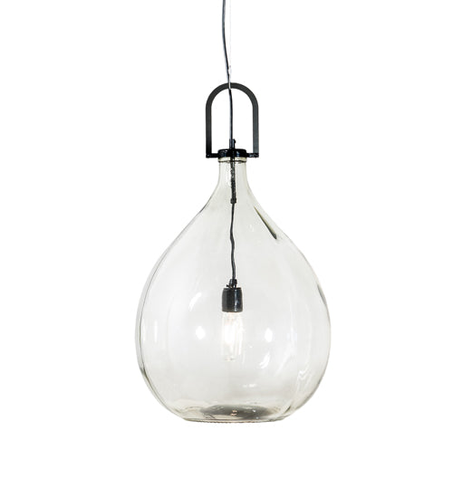 Meyda Lighting Euri Tanta 15" Mirror Black Pendant Light With Clear Shade Glass