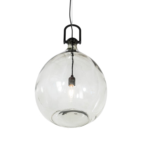 Meyda Lighting Euri Tanta 15" Mirror Black Pendant Light With Clear Shade Glass