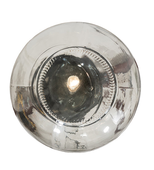 Meyda Lighting Euri Tanta 15" Mirror Black Pendant Light With Clear Shade Glass