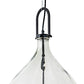 Meyda Lighting Euri Tanta 15" Mirror Black Pendant Light With Clear Shade Glass