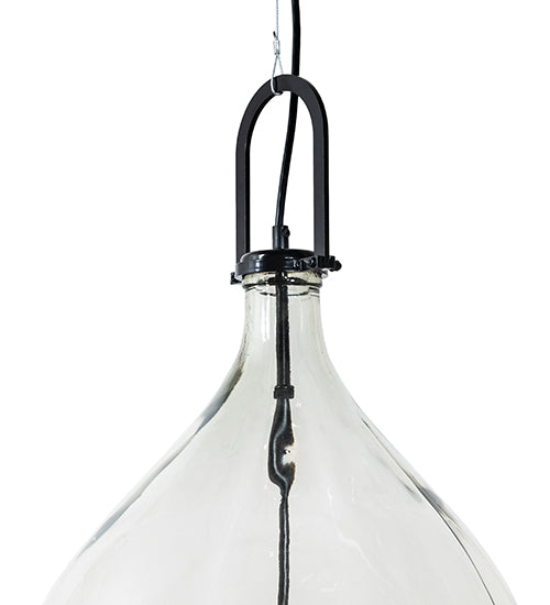 Meyda Lighting Euri Tanta 15" Mirror Black Pendant Light With Clear Shade Glass
