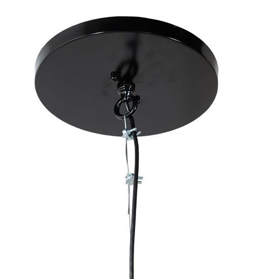 Meyda Lighting Euri Tanta 15" Mirror Black Pendant Light With Clear Shade Glass