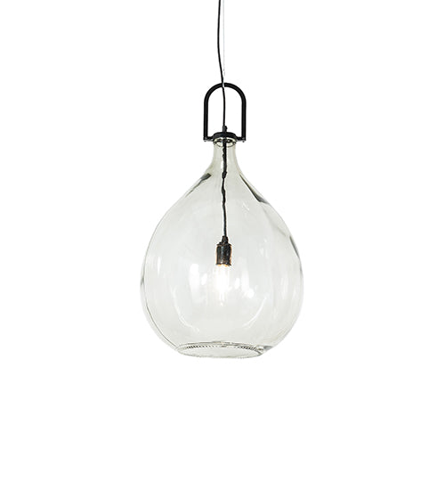 Meyda Lighting Euri Tanta 15" Mirror Black Pendant Light With Clear Shade Glass