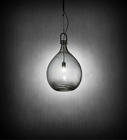 Meyda Lighting Euri Tanta 18" Black Chrome Pendant Light With Clear Shade Glass