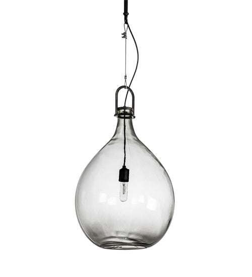 Meyda Lighting Euri Tanta 18" Black Chrome Pendant Light With Clear Shade Glass
