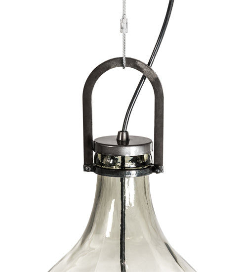 Meyda Lighting Euri Tanta 18" Black Chrome Pendant Light With Clear Shade Glass