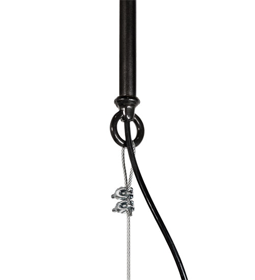 Meyda Lighting Euri Tanta 18" Black Chrome Pendant Light With Clear Shade Glass